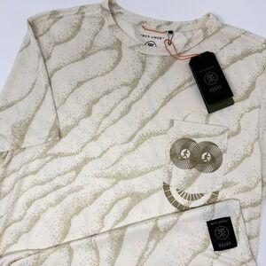 ROARK RUN‎ AMOK Mathis Core Pocket Short Sleeve T Shirt Ivory Men's Small NEW